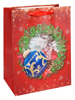 Пакет M 18x23x10см Новогодний шар