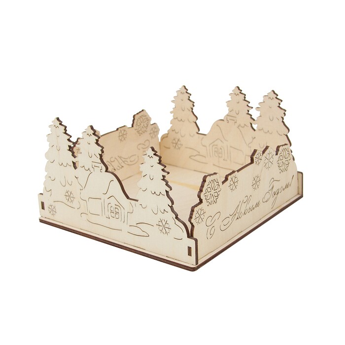 Ящик декор дерево С Новым Годом 15х9х24см