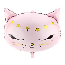 Шар фольга фигура голова Кошка Pink 19" 48см PD