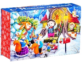 Коробка книга В гостях на Новый Год 15х25х7см