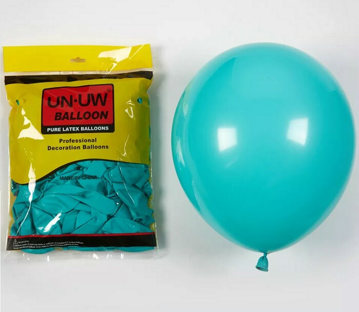 Шар латекс без рисунка 12" UN-UW пастель Бирюзовый (100шт)
