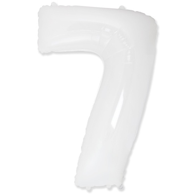 Шар фольга Цифра 40''/Fm Белая White "7"