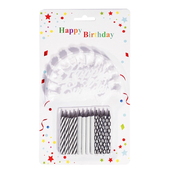 Свечи набор Дуэт черно-белые 7см (уп12) ВС