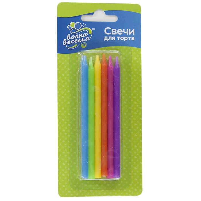 Свечи набор Яркий микс 10см (уп12)