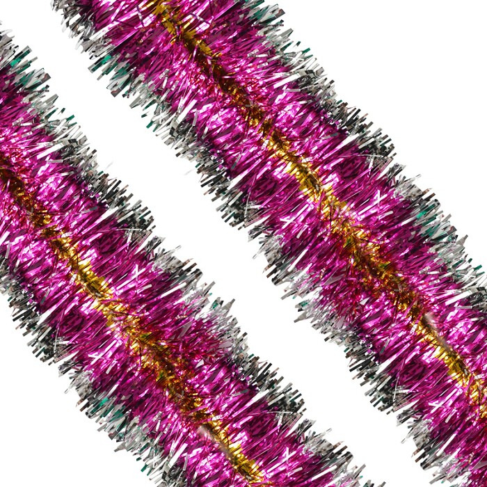 Мишура Розовая с Золотом 2мх9см