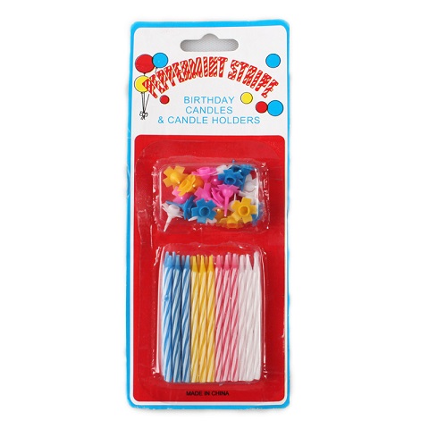 Свечи набор Витая Маленькая цветная (уп24+24) АА