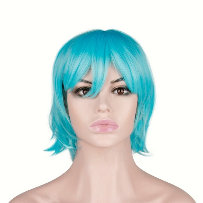 Парик карнавальный 140 гр Аниме короткий Голубой ВолВес