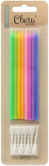 Свечи набор Яркий микс 11см (уп8)