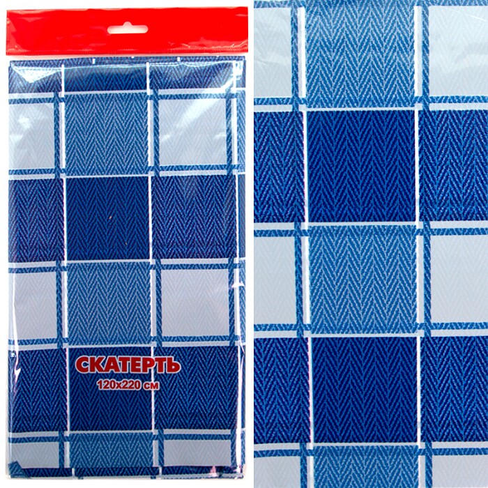 Скатерть ПЭТ 120х220см Банкет Стильные клетки 8810426
