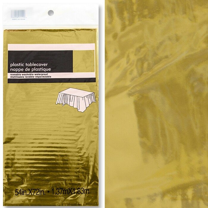 Скатерть ПЭТ 137х183см однотонная Золото металлик