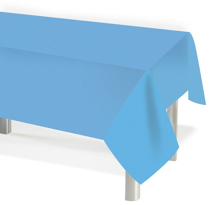 Скатерть ПЭТ 137х274см однотонная Мастхэв Небесно-голубой ДонБал