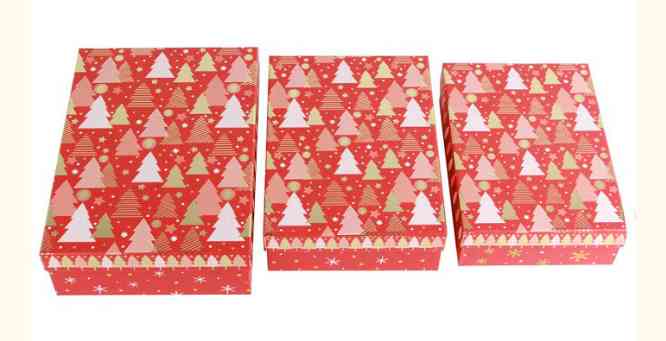 Коробка 27,5*19,5*7,5 см С Новым годом! Ёлочки