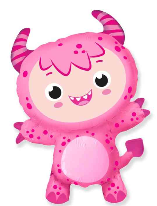 Шар-фигура 34" 86 см, фольга Маленький чертёнок, розовый