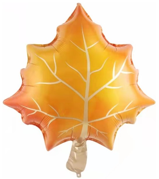 Шар фольга мини 14'' 36см FL Кленовый лист, Оранжевый
