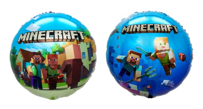 Шар фольга с рисунком 18'' 46см FL Круг, Пиксельные человечки, Дизайн №3 (упак)