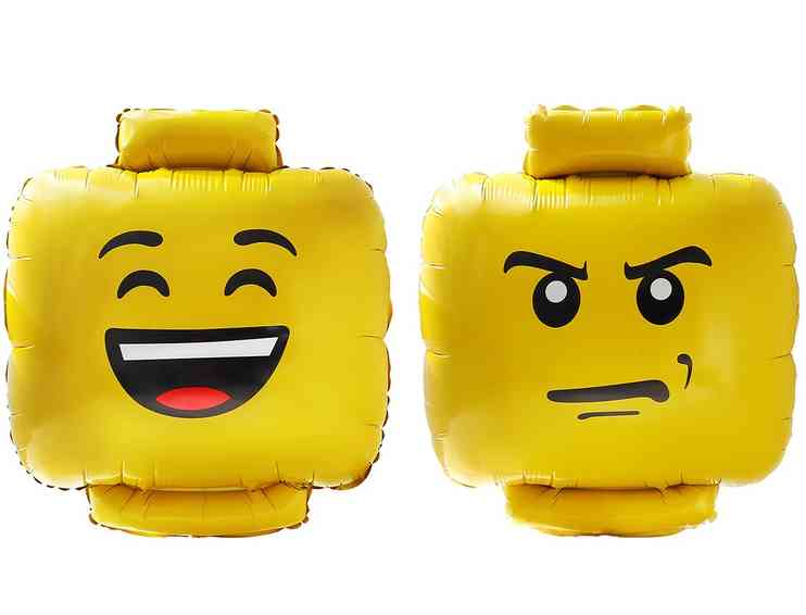 Шар фольга фигура Конструктор улыбка 27" 69см ВЗ (упак)