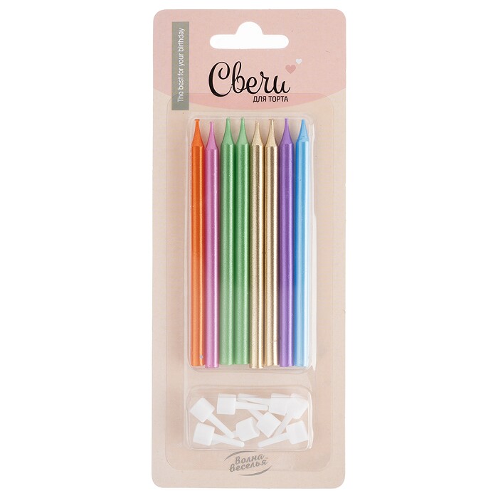 Свечи набор Ассорти Металлик 5см (уп8)