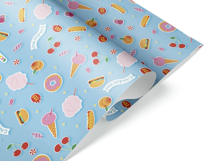 Бумага лист 70х100см Сладости Вкусняшки уп10