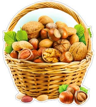 Плакат Корзина с орехами