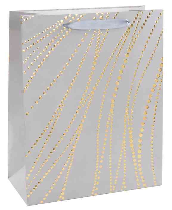 Пакет бумажный L 26х32см Золотые нити Дизайн №3 Серебро Металлик
