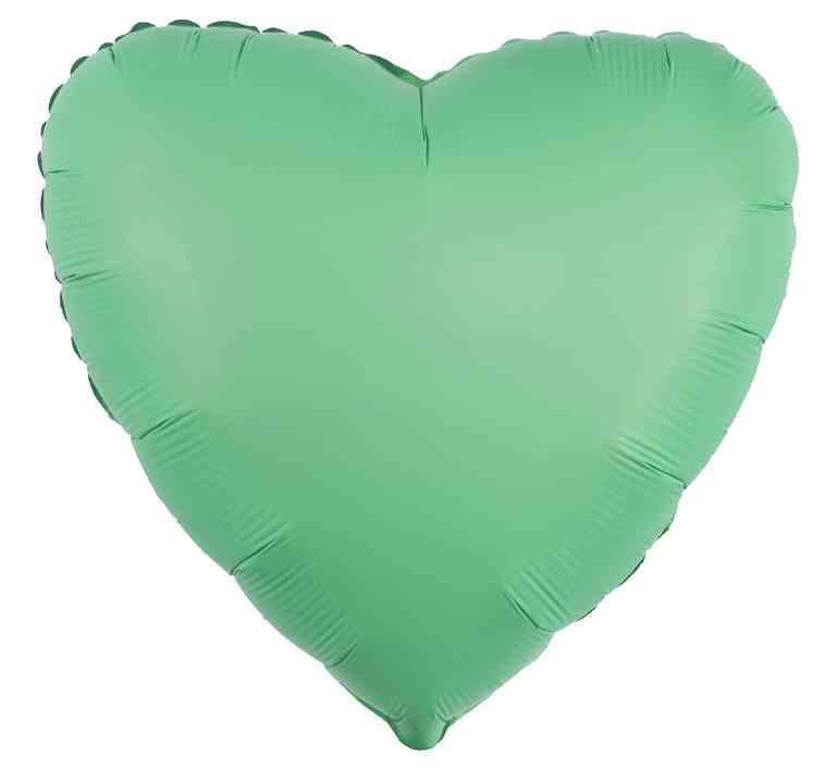 Шар фольга без рисунка 18" Fm сердце матовый Мятный