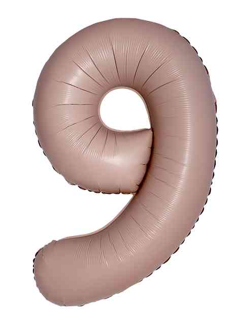 Шар фольга Цифра 40" Fm Slim Винтажная роза Матовый "9" (упак)