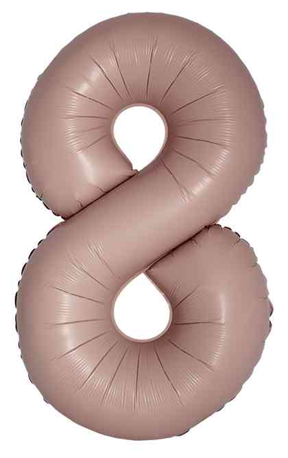 Шар фольга Цифра 40" Fm Slim Винтажная роза Матовый "8" (упак)