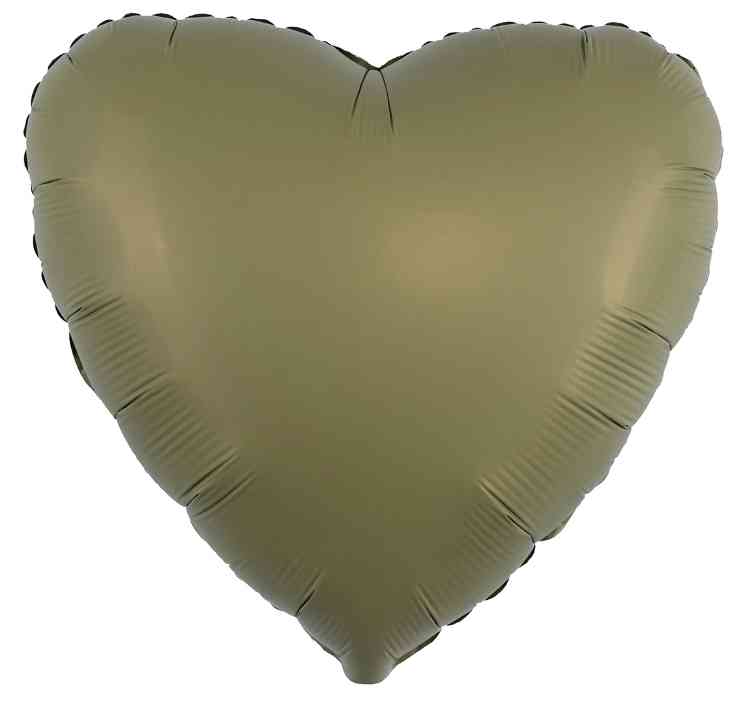 Шар фольга без рисунка 18" Fm сердце матовый Оливковый