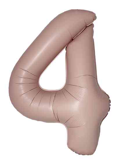 Шар фольга Цифра 40" Fm Slim Винтажная роза Матовый "4" (упак)