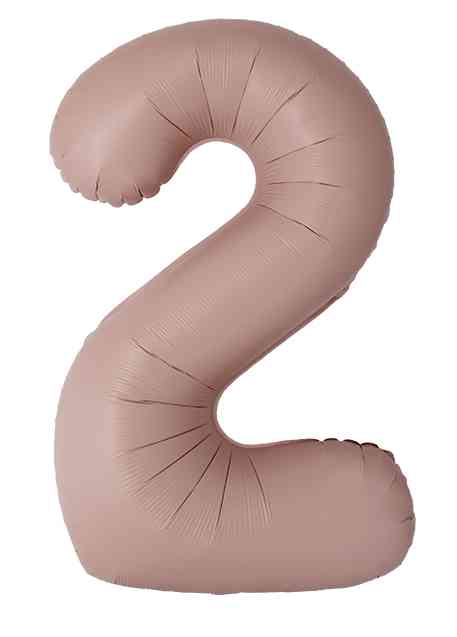 Шар фольга Цифра 40" Fm Slim Винтажная роза Матовый "2" (упак)