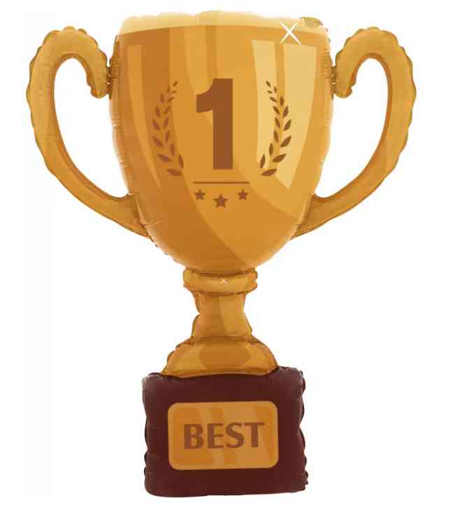 Шар фольга фигура Кубок Чемпиона №1 Золото 40" 102см FL