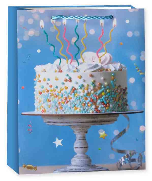 Пакет бумажный L 26х32см Яркий День Рождения Дизайн №2 ДБ