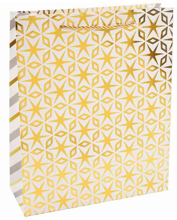 Пакет бумажный XL 31х41см Золотой паттерн Дизайн №3