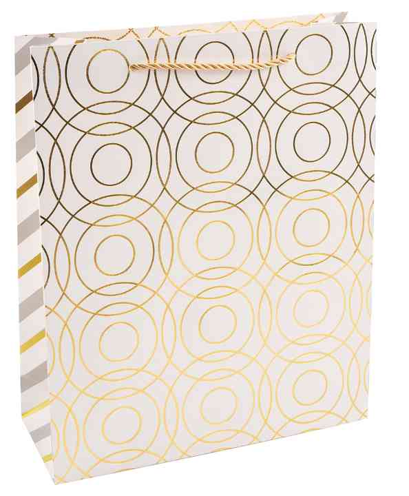 Пакет бумажный XL 31х41см Золотой паттерн Дизайн №2
