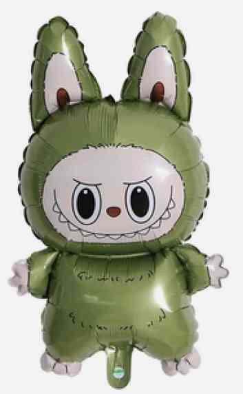 Шар фольга фигура Лабубу олива 27" 68см АА