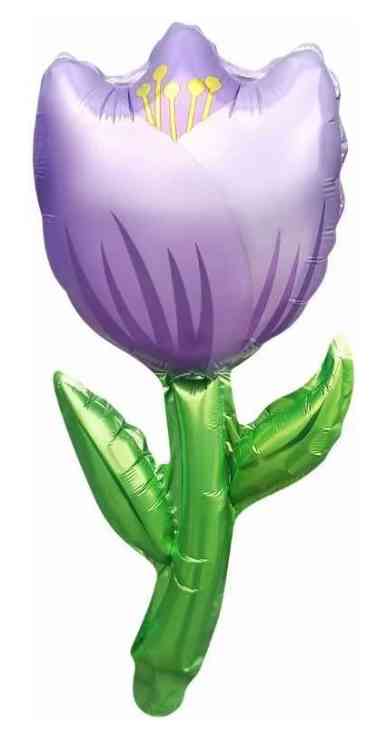 Шар фольга мини Цветок Тюльпан Сиреневый 17" 43см FL