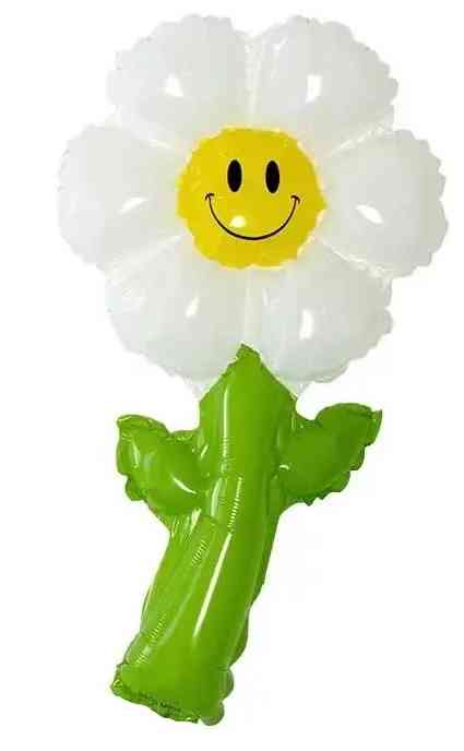 Шар фольга мини с клапаном Цветок Ромашка Белый 17" 43см FL