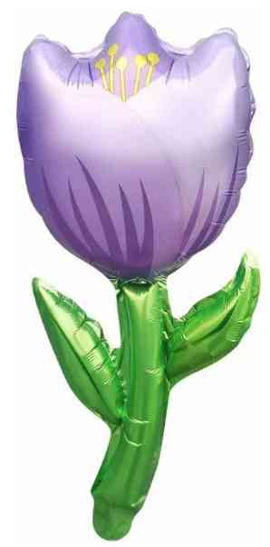 Шар фольга мини с клапаном Цветок Тюльпан Сиреневый 17" 43см FL