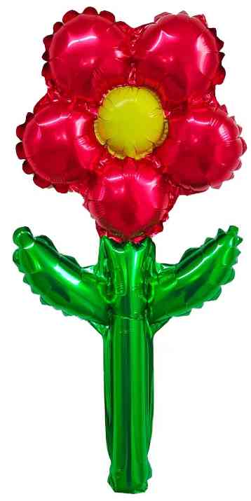 Шар фольга мини с клапаном Цветок Красный 17" 43см FL