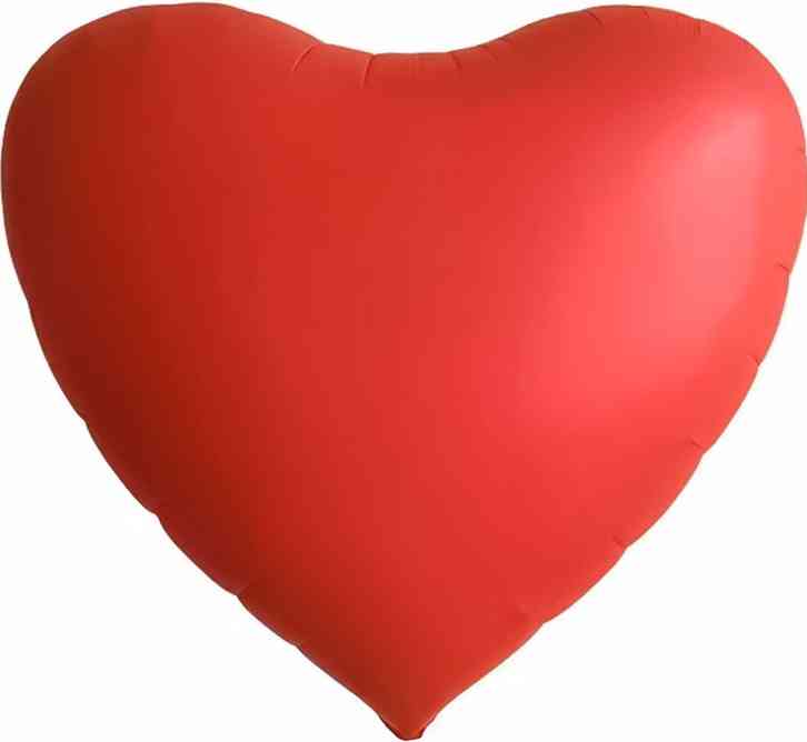 Шар фольга без рисунка 63" FL сердце Сатин Красный