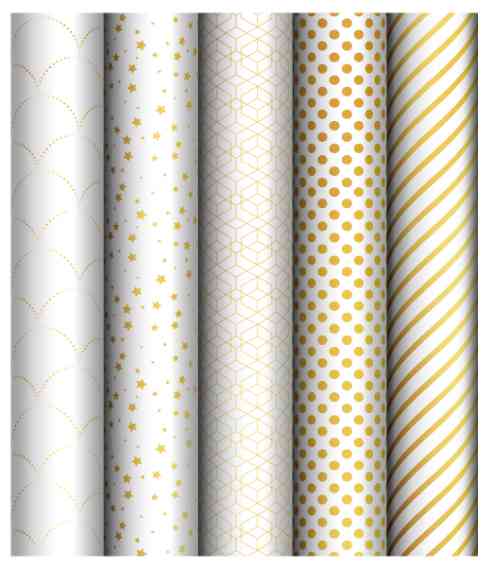 Бумага лист 70х100см Pattern on white ассорти 5 дизайнов