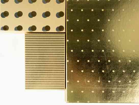 Коробка Прямоугольник 24х17х7см Нежный микс Бежевый Золото металлик ДБ