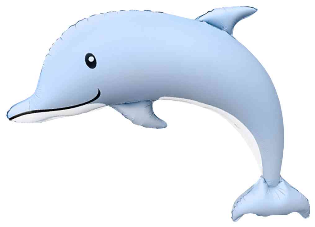 Шар фольга фигура Дельфин Голубой Сатин 46" 117см FL