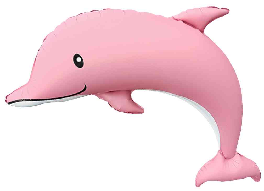Шар фольга фигура Дельфин Розовый Сатин 46" 117см FL