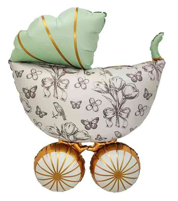 Шар фольга фигура Коляска Ретро Сатин 36" 91см FL