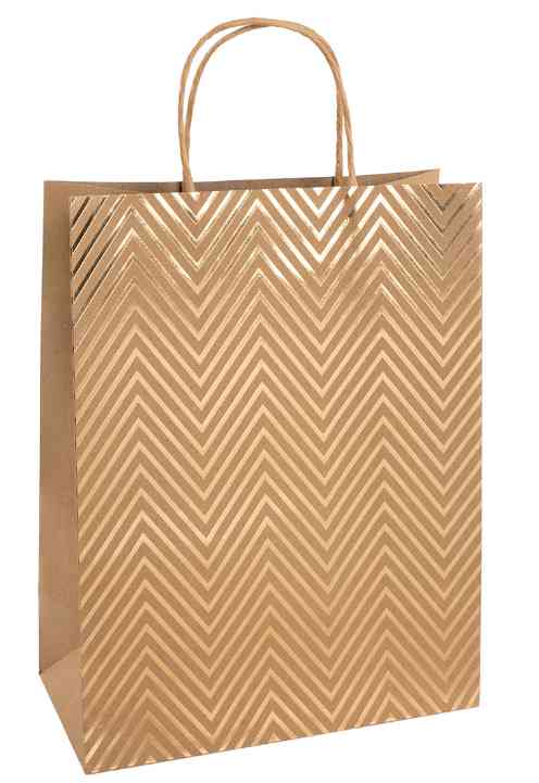 Пакет крафт L 24х31см Роскошь золота Дизайн №2 ДБ