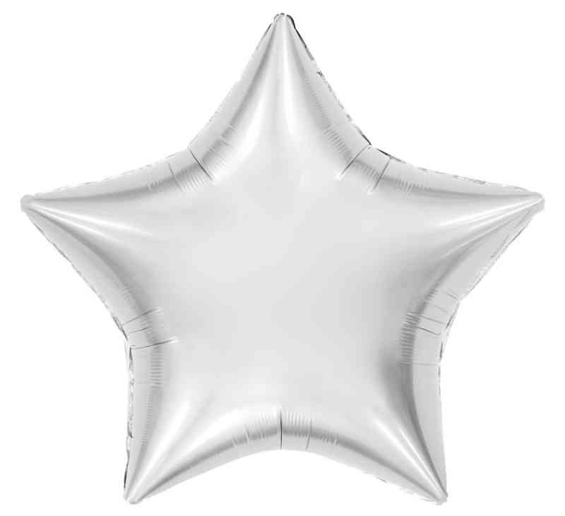 Шар фольга без рисунка 36" AG звезда пастель SLIM БЕЛЫЙ блеск