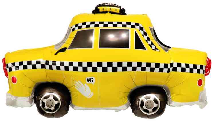 Шар фольга фигура Такси машина желтая 36" 91см ВЗ (упак)