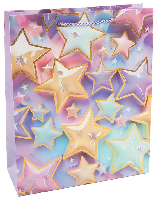 Пакет бумажный L 26х32см Волшебные звезды Дизайн №2