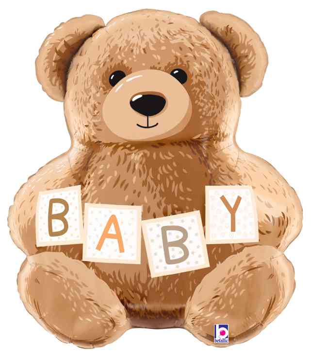 Шар фольга фигура Плюшевый мишка для малыша 24" 61см BT (упак) (медведь)